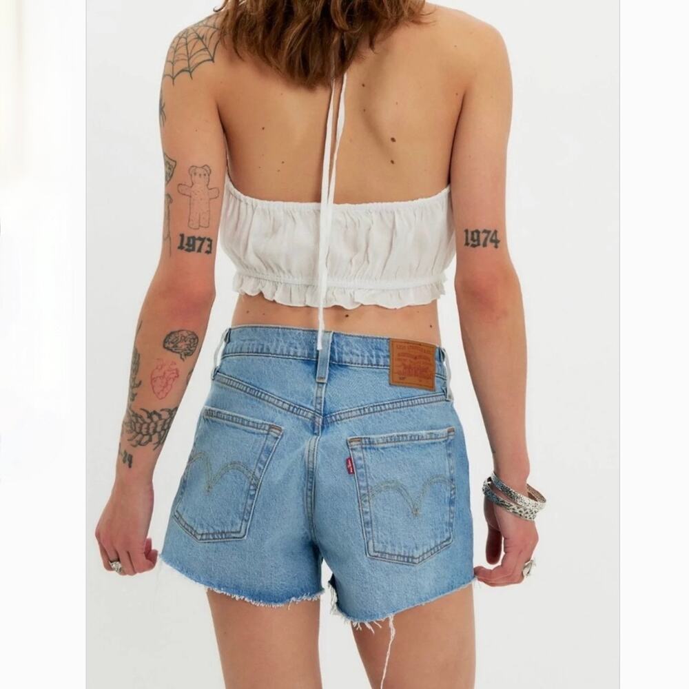 Women's Levi's 501 Cut-Off Shorts - Bundle of 2 - Black and Light Blue - Size 27
